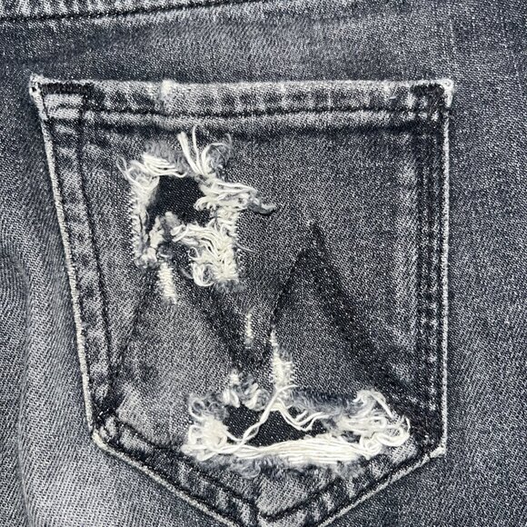 MOTHER SUPERIOR THE TOM CAT CHEW BLACK JEANS in OF CATS and KINGS WASH W24 L24 - Picture 8 of 15